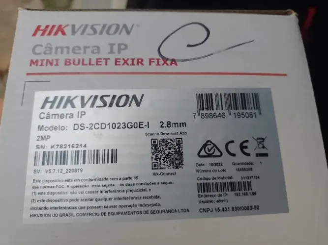 Câmera IP Hikvision PoE Bullet DS-2CD1023G0E-I Full HD 1080p Lente 2,8mm - valor unidade
