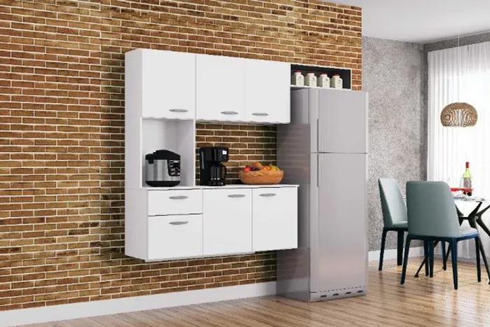 Cozinha Suspensa c Balcao Isis 180 Poquema Frete Grátis