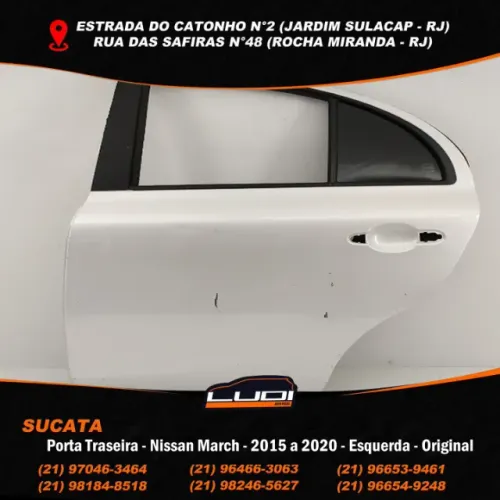 Porta Traseira - Nissan March - 2015 a 2020 - Esquerda - Original