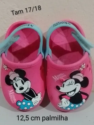 Sandália Minnie Mouse Infantil Babuche 17/18 - Rosa Grendene Kids 