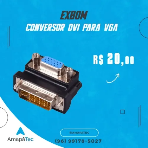 Conector DVI-I 24.5 Fêmea x HDMI 19 Pinos Macho Exbom
