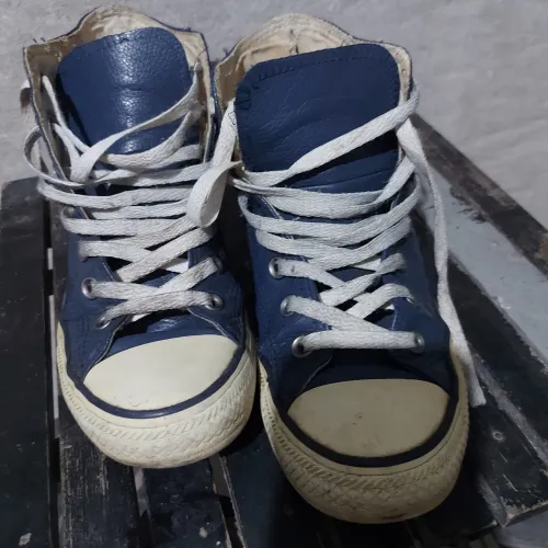 Tênis Converse All Star n° 36 de couro azul, RARO