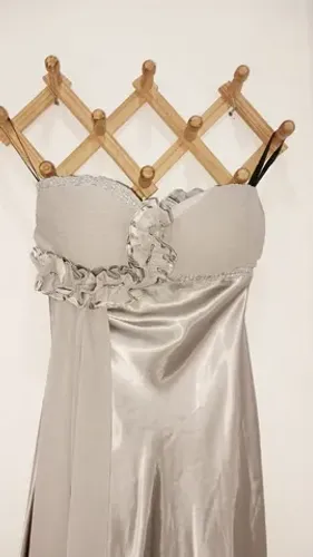 Vestido Formatura Prata Plus Size