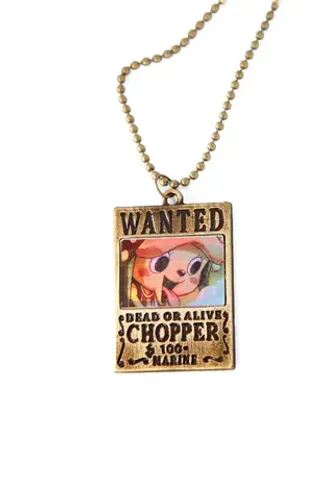 Colar Placa Procura-se Wanted Chopper One Piece Holográfica
