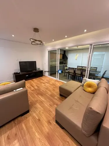 Apartamento MOBILIADO LOCAÇÃO - 93m² - 3 dorms, 1 suíte - 2 Vagas - Varanda c/ Churrasquei