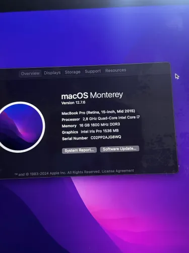 MacBook Pro 2015 - 15 polegadas - 1 TB de armazenamento - 16GB de RAM