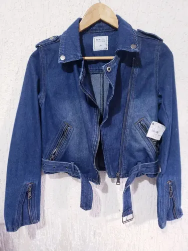 Jaqueta Jeans Feminina Azul - Tamanho PP