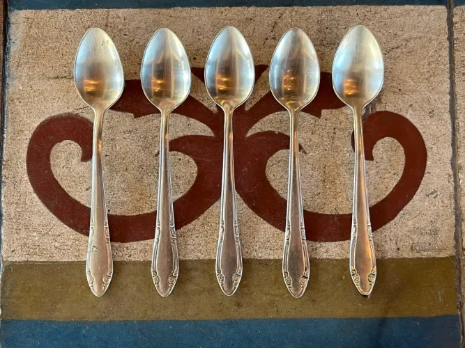 Conjunto de colheres de sobremesa em alpaca