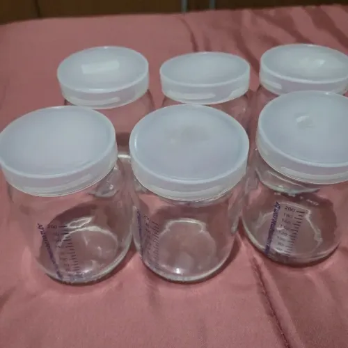 6 Potes De Vidro Para Leite Materno 200 Ml