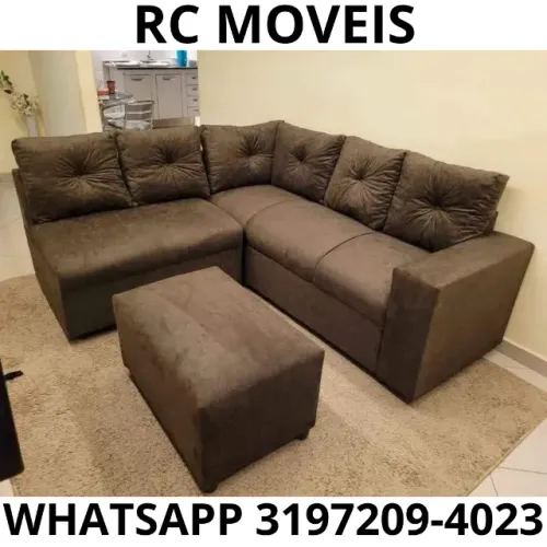 Sofá de Canto Sandero com Puff - Novo, Direto da Fábrica