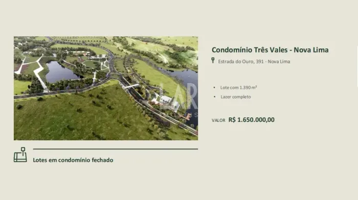Lote em Condomínio à venda, Área Rural de Nova Lima - Nova Lima/MG