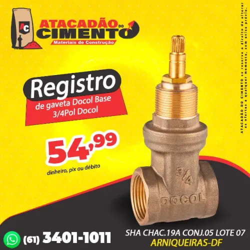 Registro de gaveta Docol Base 3/4Pol Docol
