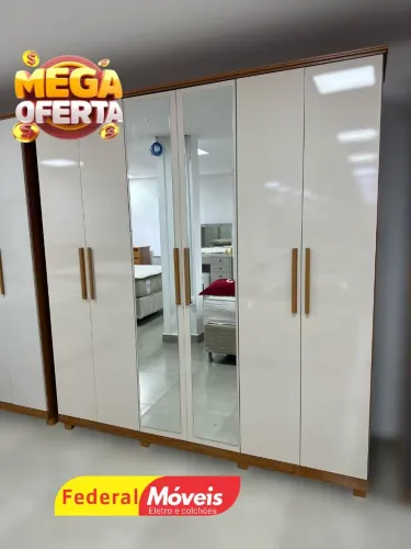 Guarda Roupa com Espelho 100% MDF 6 Portas 6 Gavetas - Solicite Catálogo