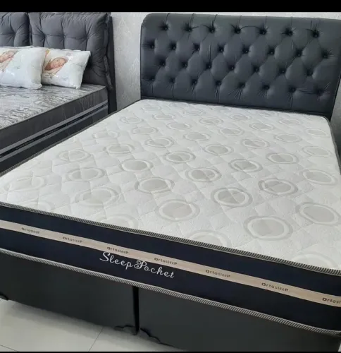 Cama slip pocket tamanho plus size com cabeceira