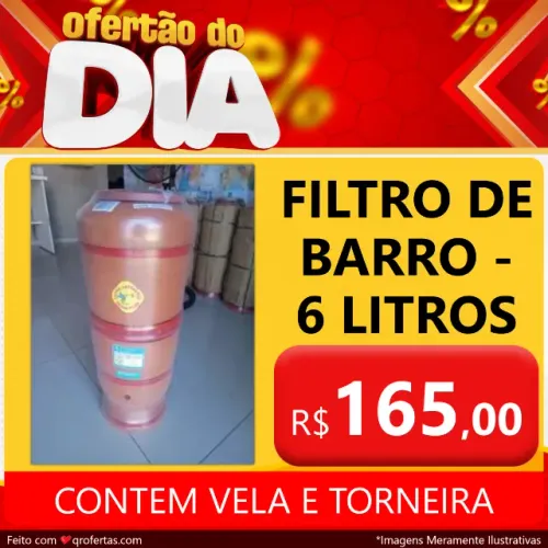Filtro de barro 1 vela com 6 litros