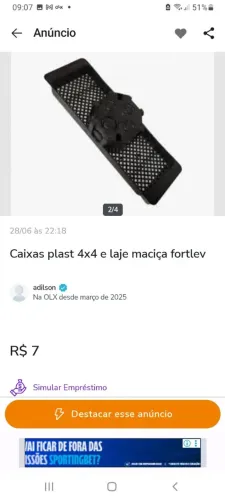 Cx plástica 4x4 e laje