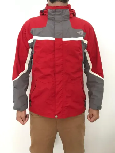 jaqueta the north face hyvent m vintage vermelho/cinza impermeável 100% original
