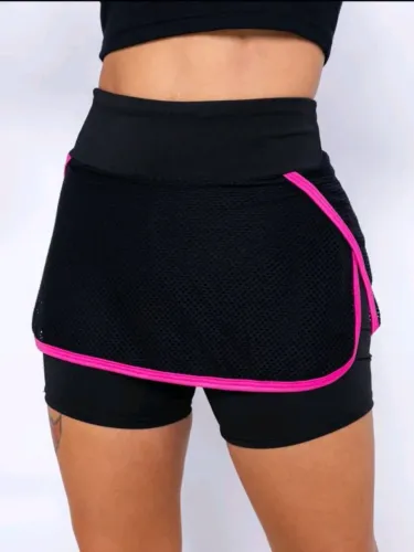 Saia de corrida com short embutido