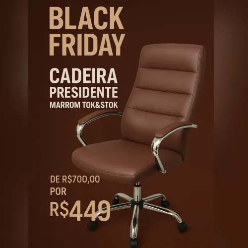 Cadeira presidente marrom Tok&Stok 