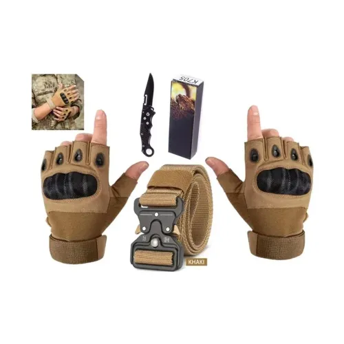 Kit Tático: Luvas, Cinto e Faca - Perfeito para Aventura!