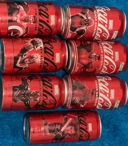 Coleção Coca-Cola + Marvel - 7 Latinhas Originais | Colecionador