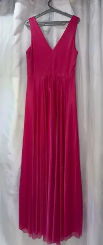 Vestido Rosa pink com fenda