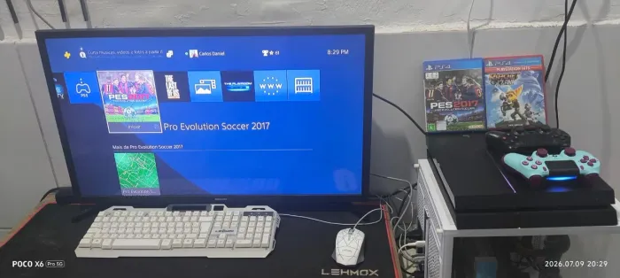 PS4 FAT 500GB, 2x JOGOS E 2x CONTROLES 