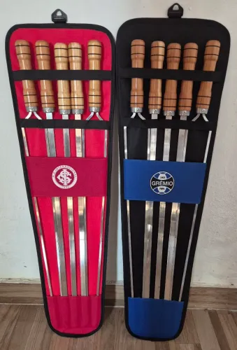 KIT COM 5 ESPETOS DE ALUMÍNIO, GRÊMIO X INTER.