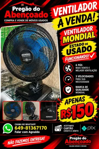 Ventilador Mondial semi-novo pregão do Abençoado