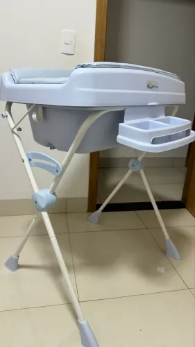 Banheira Burigotto Azul Bebê com Trocador