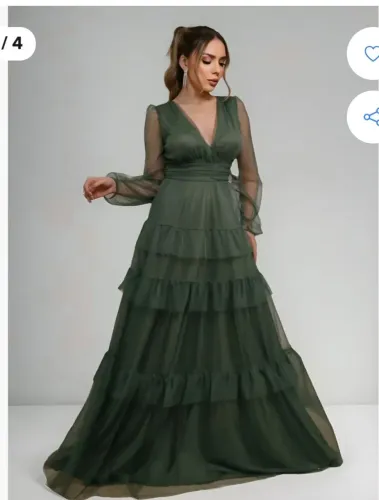 Vestido festa verde Oliva