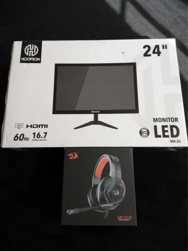 Troco ou vendo,monitor e fone headset gamer