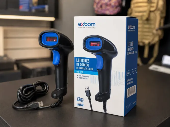 Leitor de Código de Barras Laser USB Exbom LCB-150