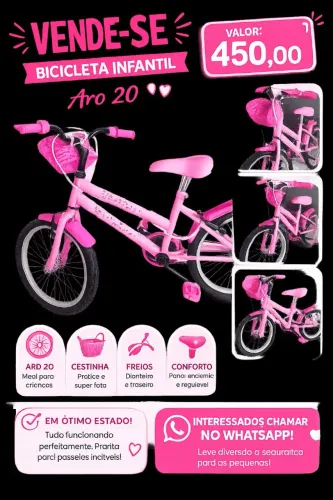 Bicicleta infantil aro 20