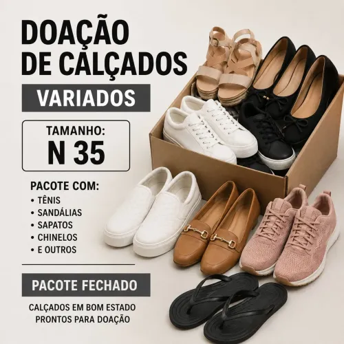 Doação de calçados femininos - n° 35