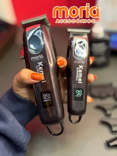 Kit Maquina de Cortar Cabelo Kemei Profissional KM-8526 Corte e Acabamento