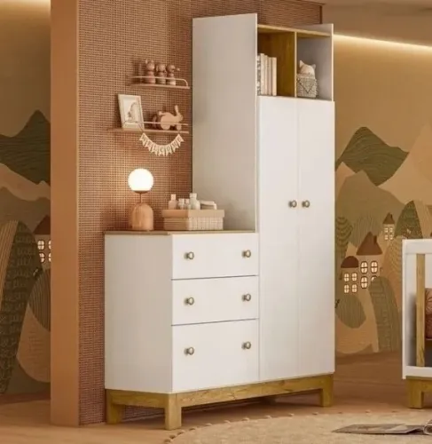 Roupeiro Bebê branco Casa dos Móveis 