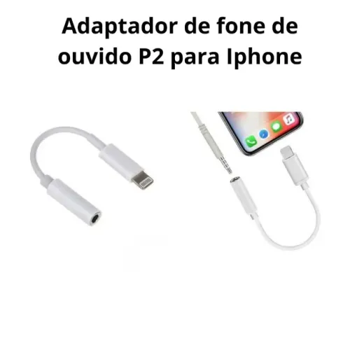 Adaptador Para iPhone Lightning Para Fone P2 3.5mm Conexão Direta, sem Necessidade de Blue