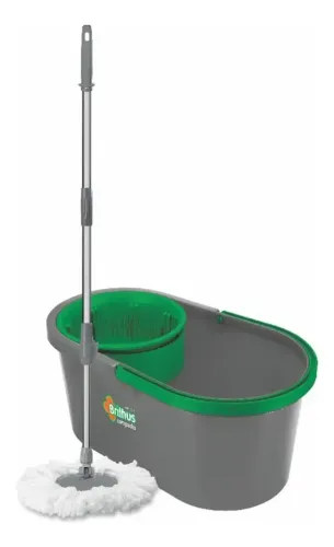 Mop Compacto Com Balde 10 Litros Cabo Ergonômico - Brilhus