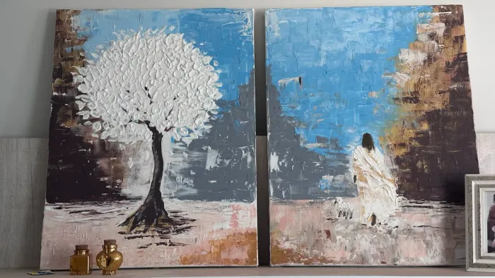 Quadro em alto relevo cristão