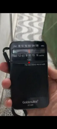 Mini Rádio de Bolso AM/FM Goldenultra GT-50R com Antena e Alça