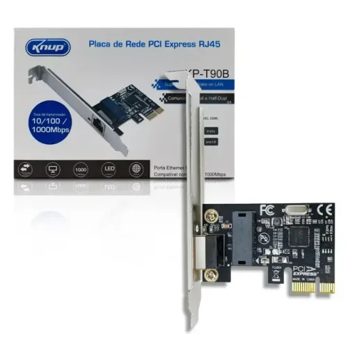 Placa Rede PCI Express Knup 10/100/1000 T90B - Novo c/ garantia - Nexo Store