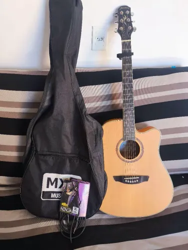 Violão Strinberg série EURO,elétrico,corda de aço.Com capa, cabo Ninja 3,05m e capotrate