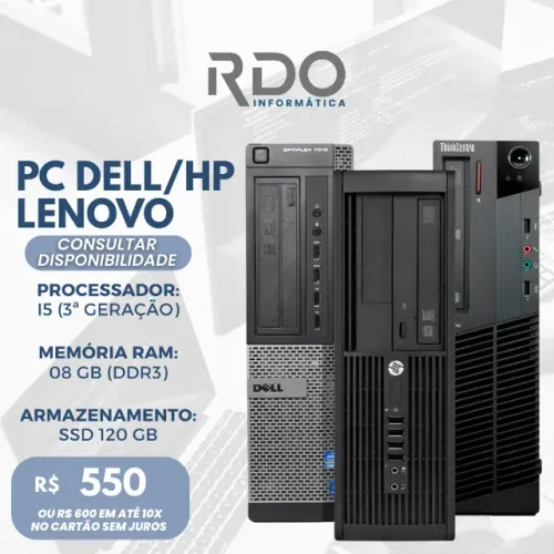 Computador para PDV Core I5 3A 08GB SSD 120GB