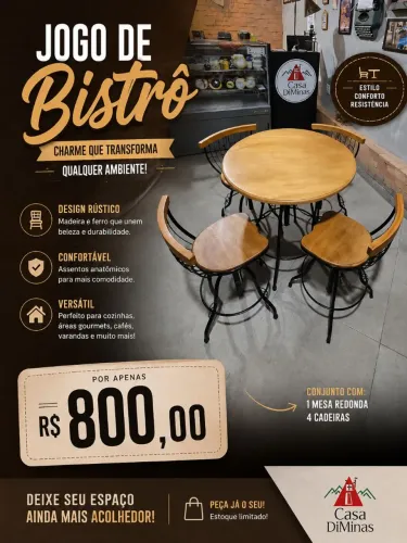 Mesa e cadeira Bistrô