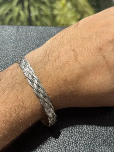 Pulseira trançada prata 925