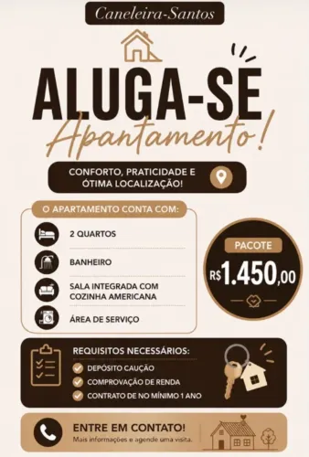 Aluga -se Apartamento 2 quartos na Caneleira Santos