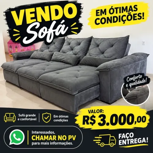 Vendo um sofá pouco tempo de uso