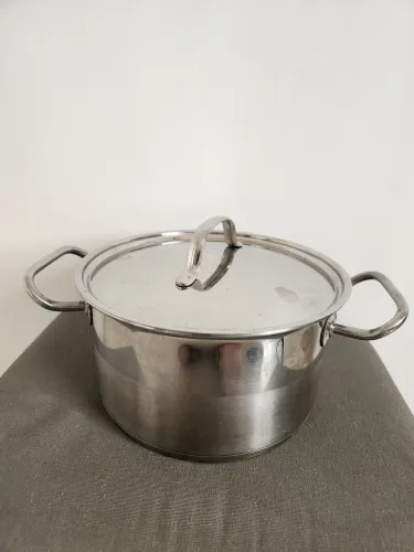 Panela Caçarola Tramontina Inox 18/10 20cm com Tampa - Fundo Duplo