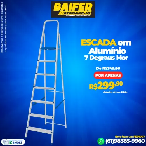 Escada em Aluminio 7 Degraus Mor